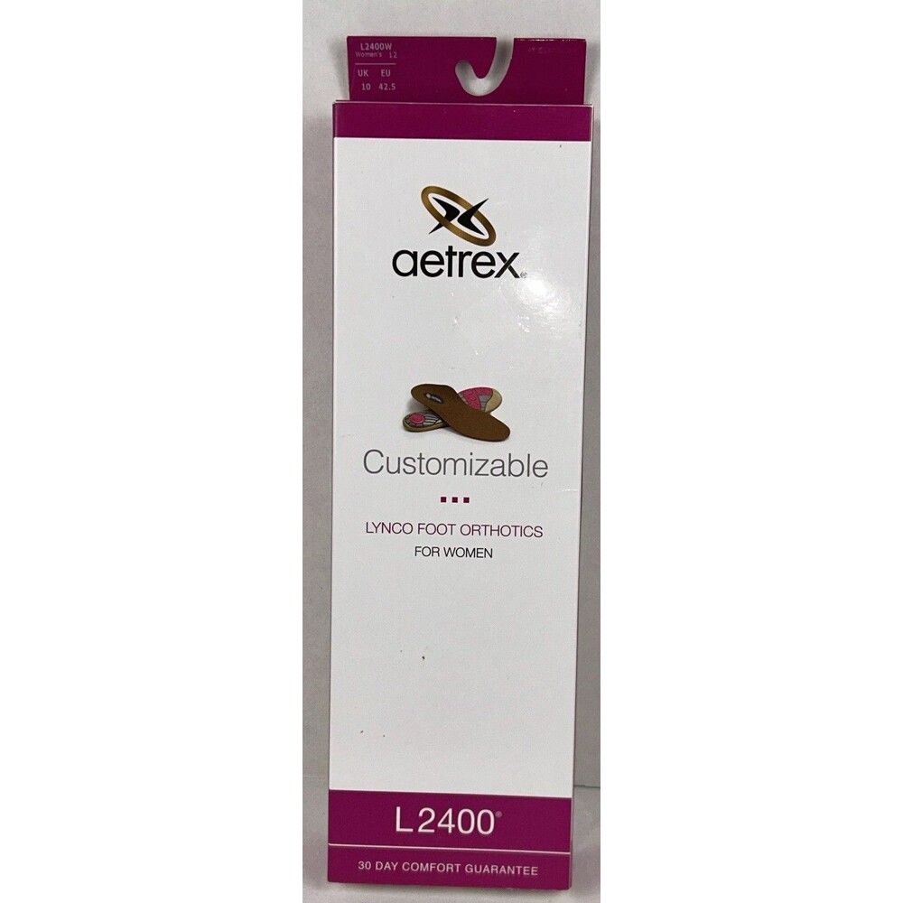Aetrex Foot Orthotic Insoles L2400 Women’s Size 12 Customizable Cupped Heel New